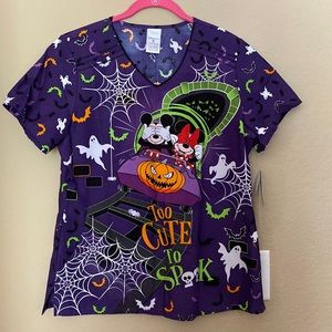 Woman’s Disney Halloween scrub top